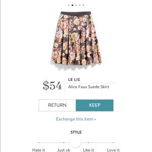 Le Lis Alice Faux Sued skirt.